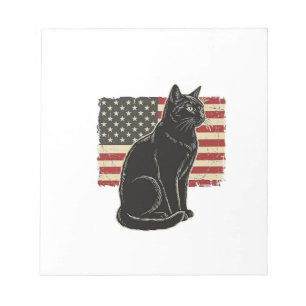 Oude Patriottische Kat Vlag Grafische T-Shirt Ontw Notitieblok