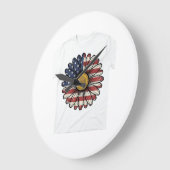 Oude Patriottische Madeliefjes Bloem Vector Design Grote Klok (Hoek)