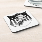 Oude Patriottische Oom Sam en Amerikaanse Vlag Drankjes Onderzetter (Linkerzijde)