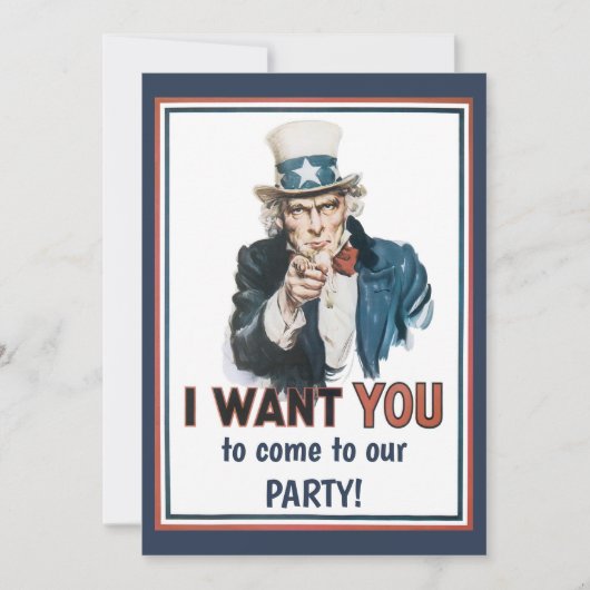 Oude Patriottische Oom Sam Ik Wil JOU Kaart (Voorkant)