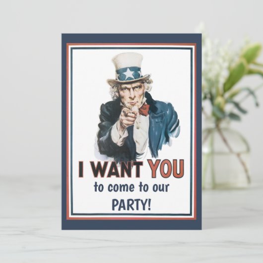 Oude Patriottische Oom Sam Ik Wil JOU Kaart (Staand voorkant)