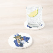 Oude Patriottische Oom Sam met sterhoed en geweer Zandsteen Onderzetter (Zijkant)