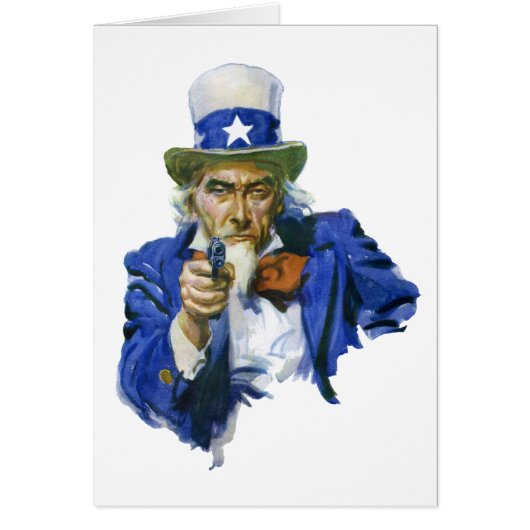 Oude Patriottische Oom Sam met Sterrenhoed en Gewe (Voorkant)