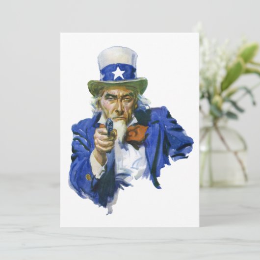 Oude Patriottische Oom Sam met Sterrenhoed en Gewe (Staand voorkant)