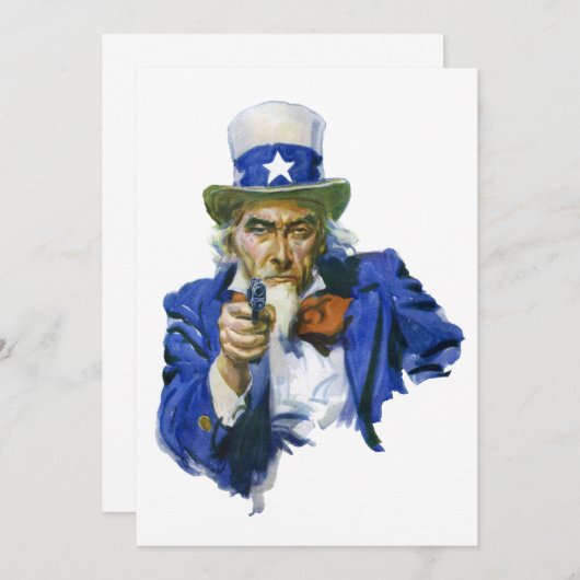 Oude Patriottische Oom Sam met Sterrenhoed en Gewe (Voorkant / Achterkant)