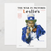 Oude patriottische Oom Sam-tijdschriftcoverkunst (Voorkant / Achterkant)