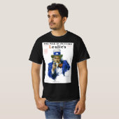 Oude patriottische Oom Sam-tijdschriftcoverkunst T-shirt (Voorkant volledig)