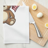 Oude Patriottische Teddybeer Vectorontwerp_1 Theedoek (Quarter Fold)