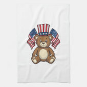 Oude Patriottische Teddybeer Vectorontwerp_1 Theedoek (Verticaal)