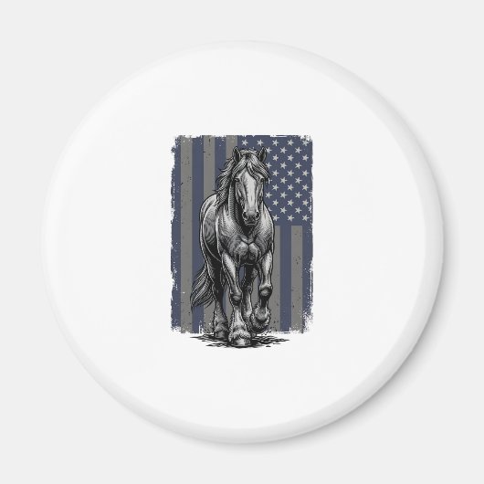 Oude Patriottische Trekpaard Vlag Vector Design_1 Magneet (Voorkant)