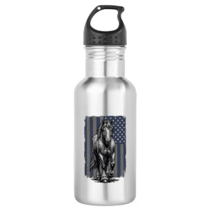 Oude Patriottische Trekpaard Vlag Vector Design_1 Waterfles