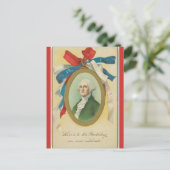 Oude Patriottische Verjaardag van George Washingto Briefkaart (Staand voorkant)