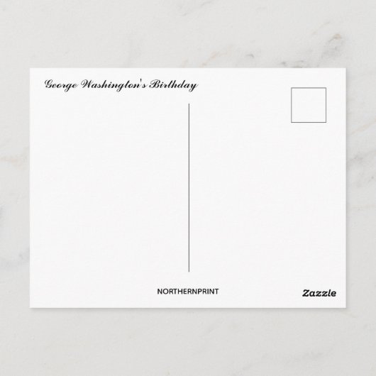 Oude Patriottische Verjaardag van George Washingto Briefkaart (Achterkant)