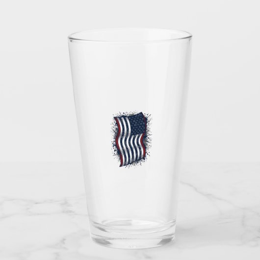 Oude Patriottische Vlag Overhemd Ontwerp Met Afgep Glas (Voorkant)