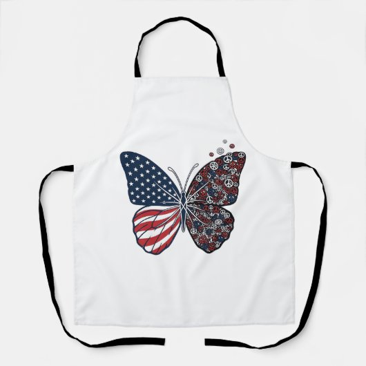 Oude Patriottische Vredesvlinder Vector Kunst_1 Schort (Voorkant)