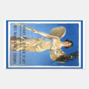 Oude patriottische vrouwelijke engel, koop oorlogs rechthoekige sticker