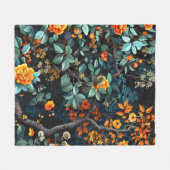 Oude patroon bos bloemmotief fleece deken (Voorkant (Horizontaal))
