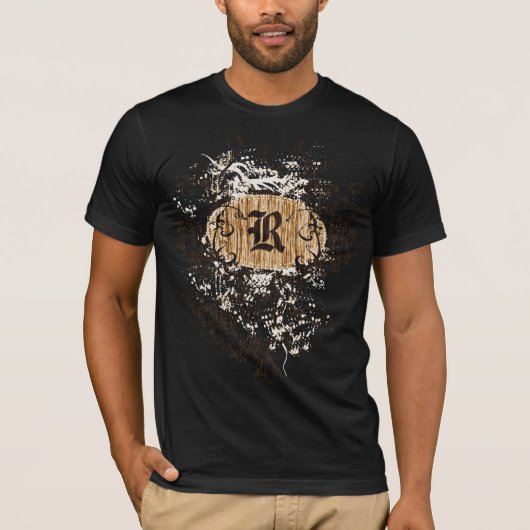 Oude patroon met monogram R T-shirt (Voorkant)