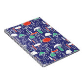 Oude patroon met verschillende paddenstoelen. Herf Notitieboek (Rechterzijde)