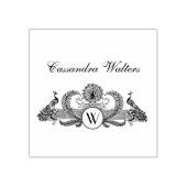 Oude Pauw Monogram Naam Beginletters Rubberstempel (Afrduk)