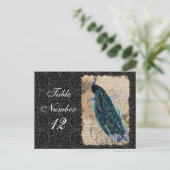 Oude Pauw Receptie Tafel Nummer Kaarten Zwart (Staand voorkant)