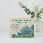 Oude Pauwveren Save the Date Kaart (Staand voorkant)