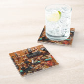 Oude PC Board Glazen Onderzetter (Schuin)