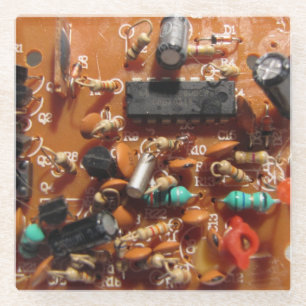 Oude PC Board Glazen Onderzetter