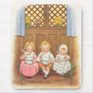 Oude Pease Porridge Hot Kinderen Nursery Rime Muismat