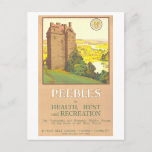 Oude Peebles Schotland Reisposter Briefkaart