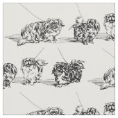 Oude Pekingese schets Stof (Close Up)