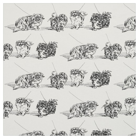 Oude Pekingese schets Stof (Swatch)