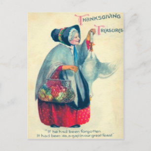 Oude pelgrimsvrouw briefkaart