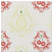 Oude peren en Cherries Damask Pattern Stof (Close Up)