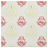 Oude peren en Cherries Damask Pattern Stof (Swatch)