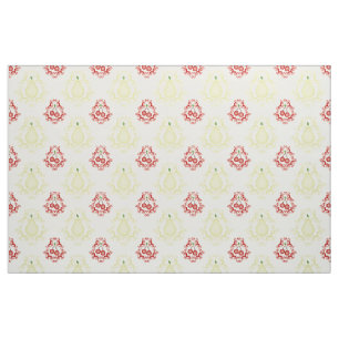 Oude peren en Cherries Damask Pattern Stof