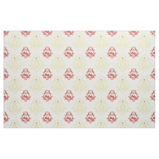 Oude peren en Cherries Damask Pattern Stof (Fat Quarter)