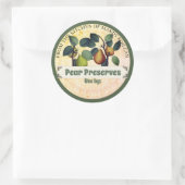 Oude peren uit de keuken van inmaaklabel ronde sticker (Tas)
