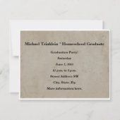 Oude Pergament Foto Afstudeer Uitnodiging (Achterkant)