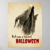 Oude Pergament Geest Halloween Spökprent Poster (Voorkant)