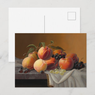 Oude Perziken Druiven Stilleven Schilderij Briefkaart
