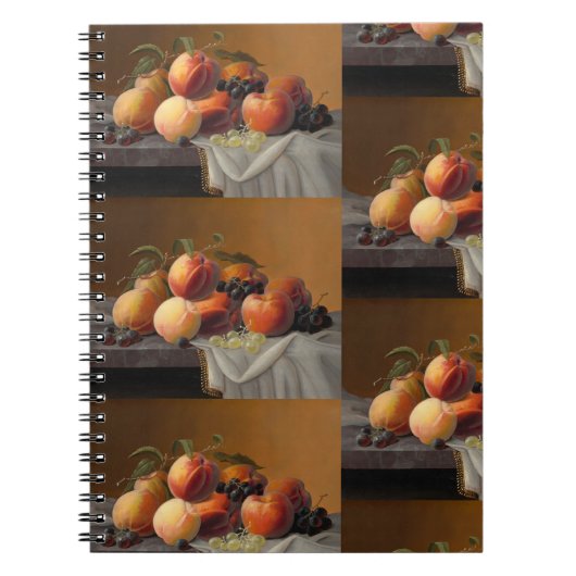 Oude Perziken Druiven Stilleven Schilderij Notitieboek (Voorkant)