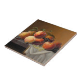 Oude Perziken Druiven Stilleven Schilderij Tegeltje (Zijkant)