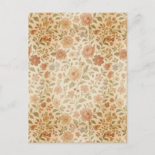 Oude Perzikroos Briefkaart (Voorkant)
