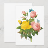 Oude Perzische Gele Rozen door Redoute Uitnodiging (Voorkant / Achterkant)