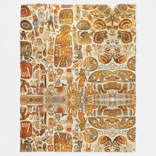 Oude Petroglyf Kunst Fleece Deken