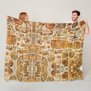 Oude Petroglyph kunst Fleece Deken