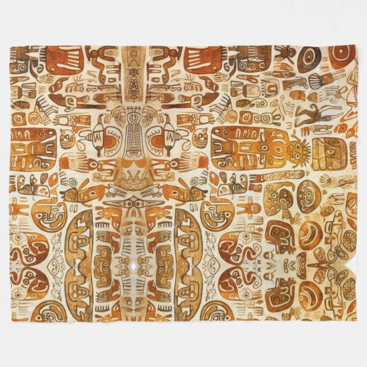 Oude Petroglyph kunst Fleece Deken (Voorkant (Horizontaal))