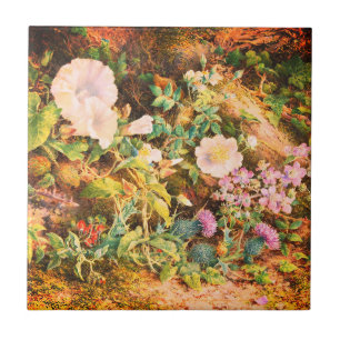 Oude petunia's bloemen bloemenschilderij tegeltje