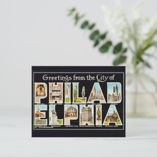 Oude Philadelphia Groet  Briefkaart (Staand voorkant)